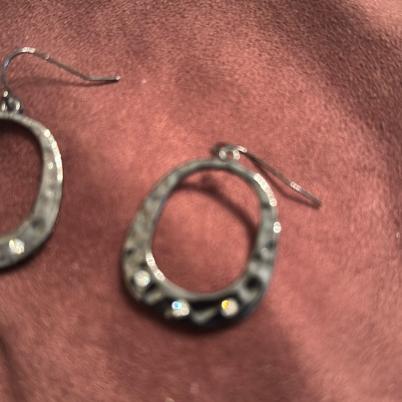 “M Style Lab" Earrings bronze/ crystals hooks backs - Picture 3 of 5